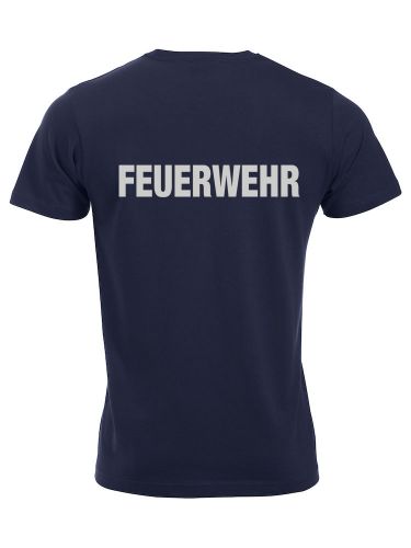T-Shirt New Classic-T Beschriftung refl. FEUERWEHR gross auf Rücken