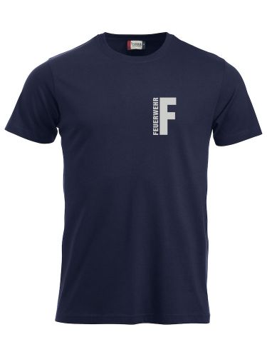 T-Shirt New-Classic T Beschriftung refl. FEUERWEHR klein auf Brust