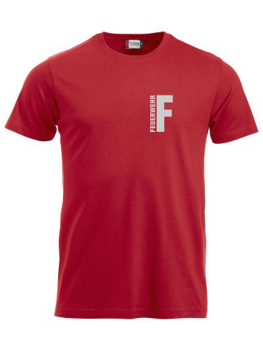 T-Shirt New-Classic T Beschriftung refl. FEUERWEHR klein auf Brust
