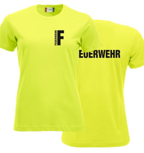 T-Shirt New-Classic T Ladies Beschriftung schwarz FEUERWEHR klein auf Brust und gross auf Rücken