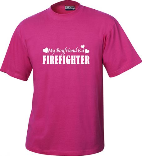 T-Shirt rosa, Firefighter Aufdruck vorne