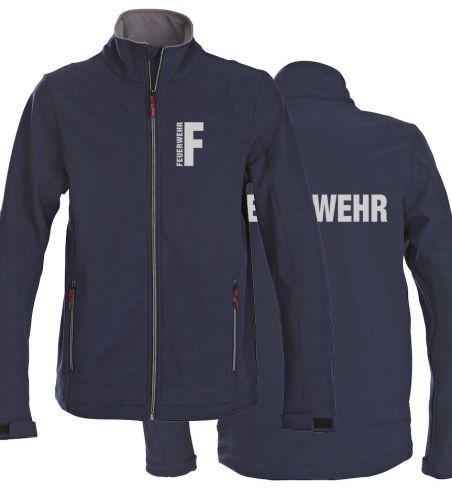Softshell-Jacke Trial Beschriftung refl. FEUERWEHR klein auf Brust und gross auf Rücken