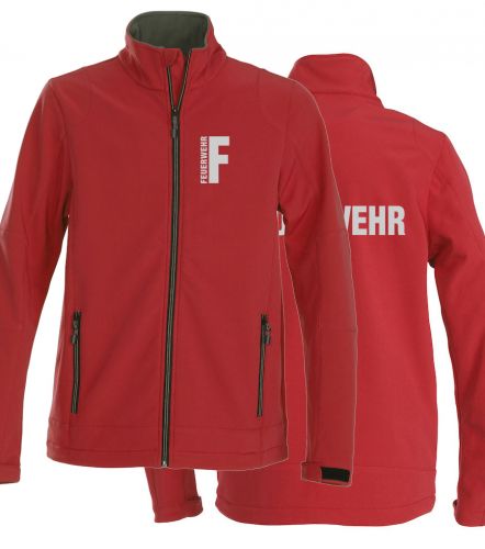 Softshell-Jacke Trial Beschriftung refl. FEUERWEHR klein auf Brust und gross auf Rücken
