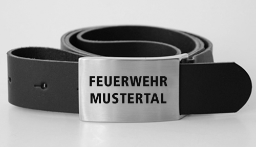 Feuerwehrgürtel schwarz, individueller Text ab 30 Stk.