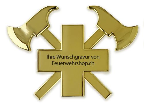 3D-Autokreuz aus Metall, Gold - mit Gravur