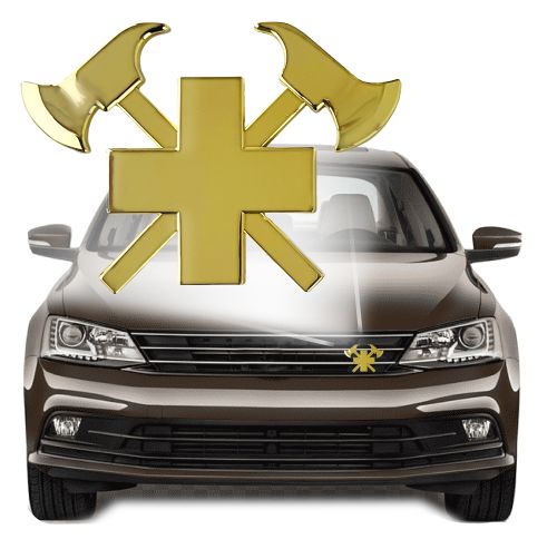 3D-Autokreuz aus Metall, Gold
