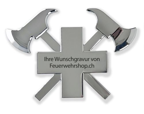 3D-Autokreuz aus Metall, Silber - mit Gravur
