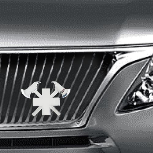 3D-Autokreuz aus Metall, Silber - mit Gravur