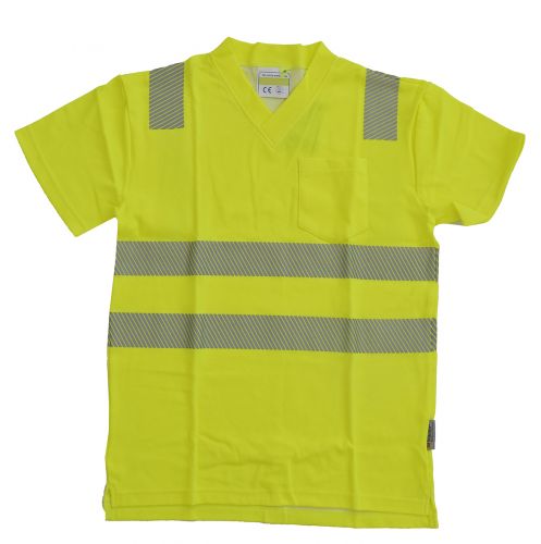 T-Shirt mit V-Ausschnitt ISO 20471 Klasse 2