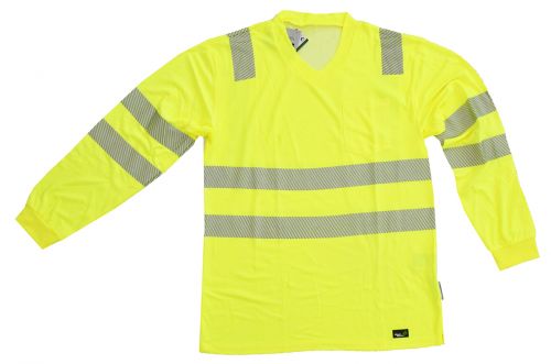 V-Neck Langarm T-Shirt ISO 20471 Klasse 2