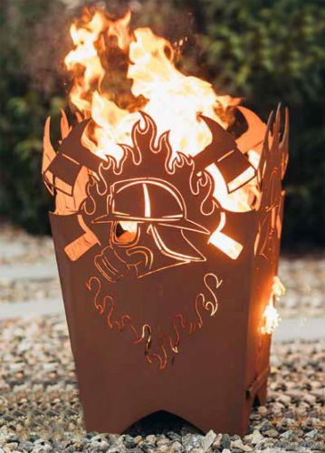 Feuerkorb "Symbol Feuerwehr" eckig