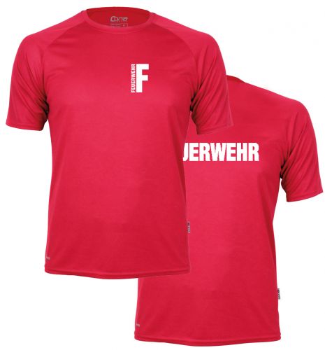Funktions T-Shirt Cona Beschriftung weiss FEUERWEHR klein auf Brust und gross auf Rücken