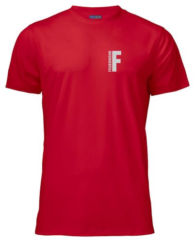 Funktions T-Shirt Beschriftung refl. FEUERWEHR klein auf Brust