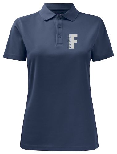 Funktions Polo Piqué Ladies Beschriftung refl. FEUERWEHR klein auf Brust