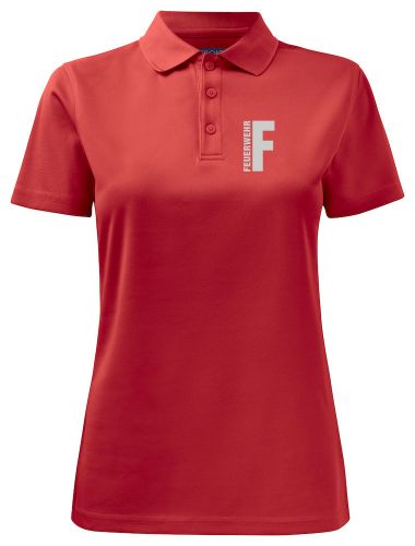Funktions Polo Piqué Ladies Beschriftung refl. FEUERWEHR klein auf Brust