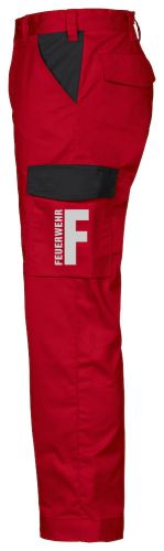 Arbeitshose moderner Schnitt Feuerwehr, 2 Beintaschen und refl. Beschriftung