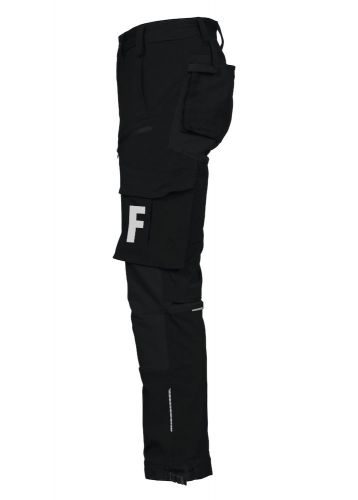 Arbeitshose mit Stretcheinsätzen aus Nylon Feuerwehr, 2 Beintaschen und refl. Beschriftung