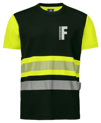 T-Shirt EN ISO 20471 Klasse 1 Beschriftung refl. FEUERWEHR klein auf Brust