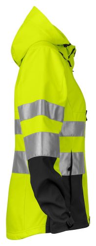 Softshell Damenjacke EN ISO20471 Klasse 3/2 Beschriftung refl. FEUERWEHR gross auf Rücken