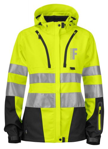 Softshell Damenjacke EN ISO20471 Klasse 3/2 Beschriftung refl. FEUERWEHR klein auf Brust