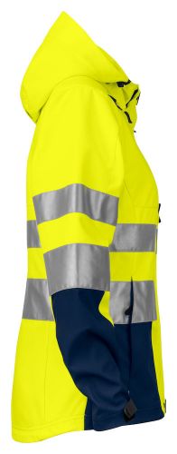 Softshell Damenjacke EN ISO20471 Klasse 3/2 Beschriftung refl. FEUERWEHR gross auf Rücken