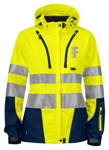 Softshell Damenjacke EN ISO20471 Klasse 3/2 Beschriftung refl. FEUERWEHR klein auf Brust