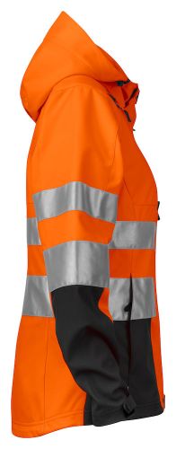 Softshell Damenjacke EN ISO20471 Klasse 3/2 Beschriftung refl. FEUERWEHR gross auf Rücken