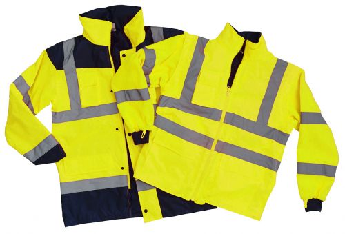 Warnschutz-Jacke 4 in 1 EN ISO 20471 Klasse 3 Beschriftung refl. FEUERWEHR gross auf Rücken