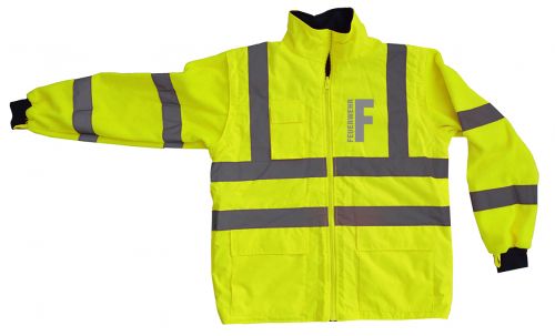 Warnschutz-Jacke 4 in 1 EN ISO 20471 Klasse 3 Beschriftung refl. FEUERWEHR klein auf Brust und gross auf Rücken