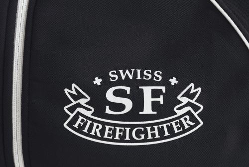Sportliche Sweatjacke ohne Kapuze Beschriftung weiss Firefighter klein auf Brust