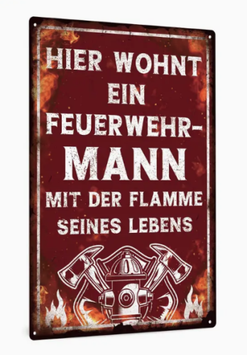 Blechschild Feuerwehr