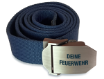 Robuster Stoffgurt Feuerwehr Blau mit Gravur
